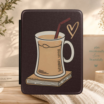 Kindle Case — Cozy Coffee & Book Cover