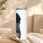 20oz stainless travel tumbler — Woman Reading “A Book Is a Dream You Hold in Your Hand”